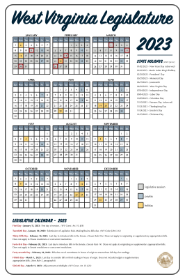 2023 Legislative Calendar