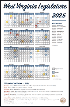 2025 Legislative Calendar